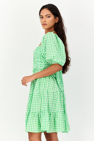 Koton Women Micro Checkered Mini Dress, Multicolor