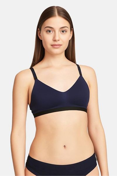 Calvin Klein Women Brand Logo Lightly Padded Bra, Navy Blue