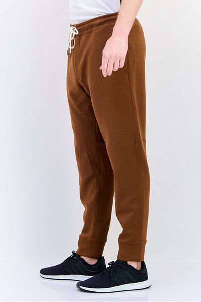 AMERICAN EAGLE Men Regular Fit Embroidered Logo Jogger Pants, Brown
