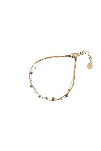 Go Dutch Label 2 Lines Beads (Gold Stainless Steel)