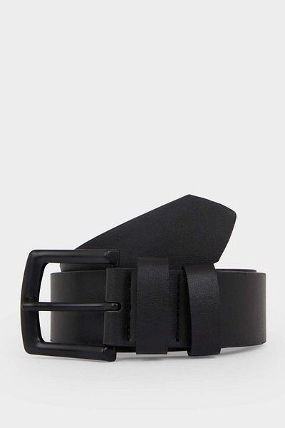 DeFacto Men's Rectangular Buckle Faux Leather Casual Belt F6806Axns