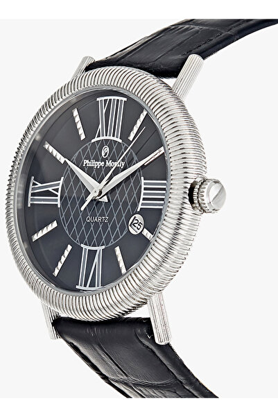Philippe Moraly of Switzerland Men's Leather Analog Watch