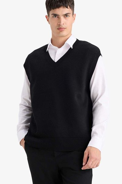 DeFacto Standard Fit V-Neck Sweater Sweater F4999Ax25Au