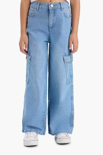 DeFacto Pantaloni de blugi cu picioare largi pentru fete E5879A825AU