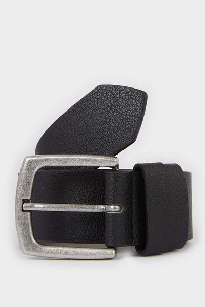 DeFacto Men's Rectangular Buckle Faux Leather Casual Belt F6810Axns