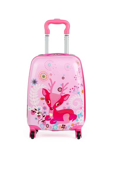 OEM 18 inch cartoon cabin trolley for boys and girls, 4 wheels, Deer model