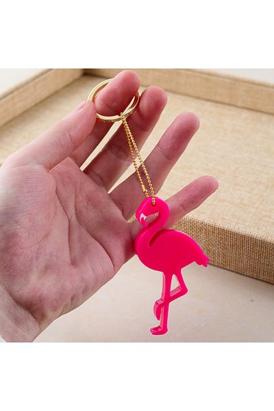 Choice 8 cm F081 hot pink acrylic flamingo keychain