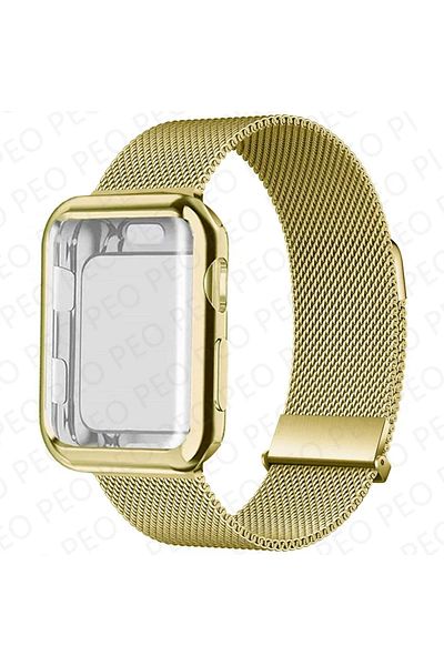 Choice 40mm Series 654 Se Gold 05 Case+Milanese Loop For Apple Watch Band 44mm 38mm-42mm-40mm Metal Magneti