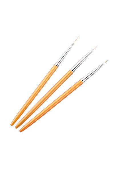 Choice Golden 3Pcs Nail Art Liner Brushes French Stripe 3D Tips Line Stripes DIY Drawing Pen UV Gel Brushes