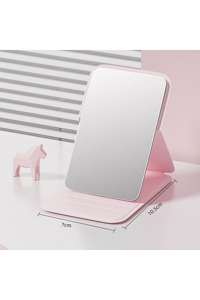 Choice Pink Portable Handheld Mini Makeup Mirror, Dormitory Tabletop And Office Use, Adjustable And Portabl