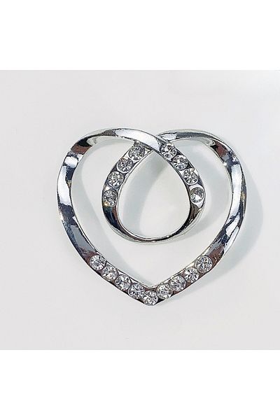 Choice Silvery Adjustable Knot Scarf Buckle Pin - Decorative Crystal Silk Brooch Clip for T-Shirts Blouses