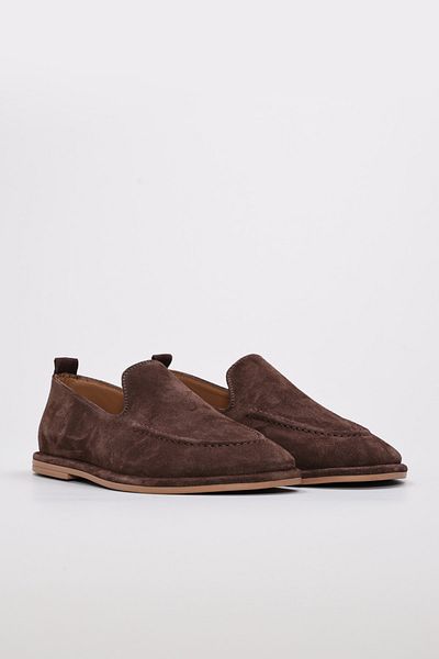 Ayakkabıhane Genuine Suede Leather Inside and Out Brown Women's Ballerina Shoes Ah080192613106