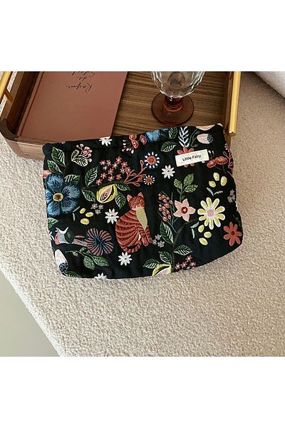 Choice L New Small Women's Cosmetic Bag Portable Plant Pattern Small Sanitary Napkin Storage Bag Commuter .