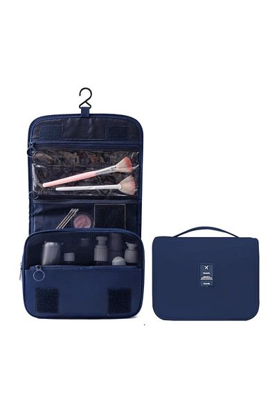 Choice DEEP BLUE Travel Multi Functional Hanging Makeup Bag With Hanging Washable Bag Large Capacity Dry We