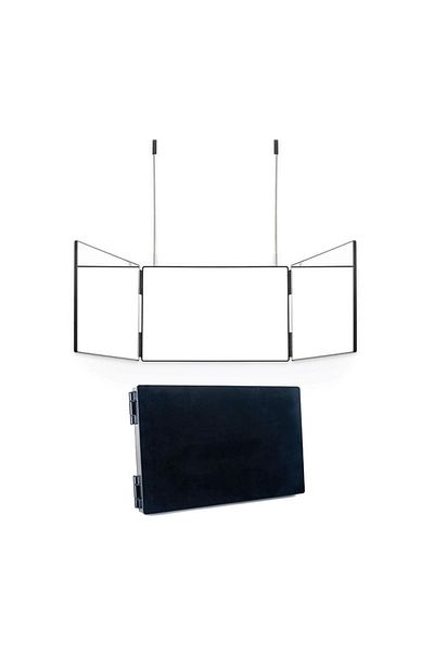 Choice black 360 Trifold Mirror Portable with Height Adjustable Telescoping Hooks Ideal for Self Hair Cutti