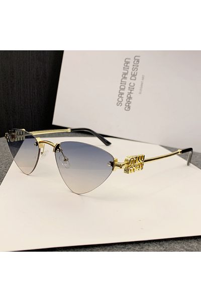 Choice Blue yellow 2025 New Frameless Edged Cat Eye Sunglasses High-end Personality Fashionable Sunglasses