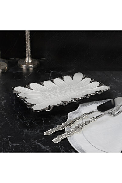 ROY KING FLORA SILVER DİKDÖRTGEN SUNUM TABAK 27*17 CM