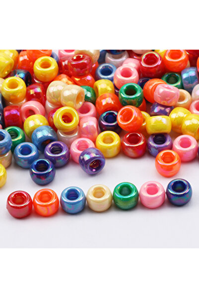 Choice6 B07260 6X9mm 100 قطعة خرز أكريليك دائري 6*9 مم بفتحة كبيرة فاصلة خرز ...