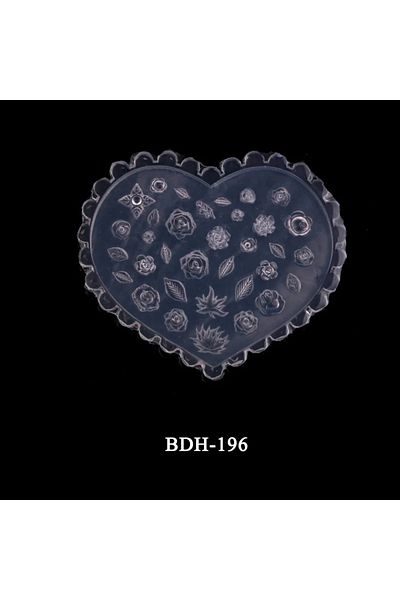 Choice BDH-196 1pc Love Shape 3D Acrylic Mould Silicone Rose Flowers Bow Bowknot Design Nail Art Templates