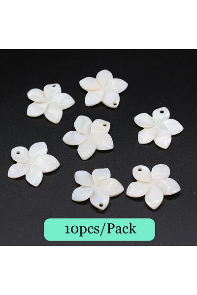 Choice 10PCs 5pcs/Pack 25mm White Petal Shape Natural Freshwater Shell Pendant Charms for Jewelry Making DI