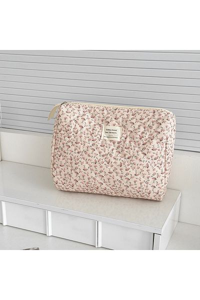 Choice 2 Women Floral Print Cosmetic Pouch Handbag Travel Orgainzer Make Up Storage Bag Large Capacity Qui.