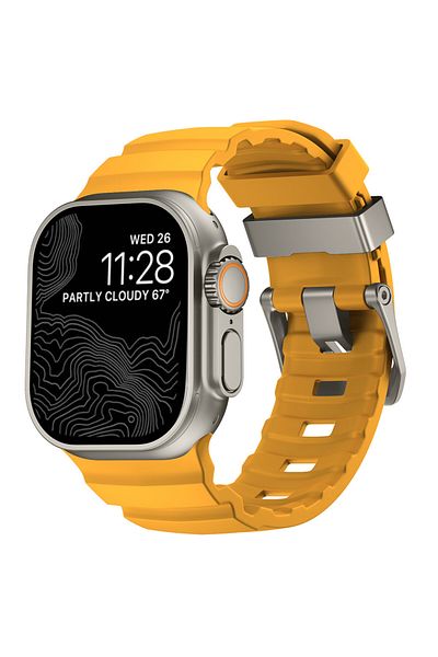 Choice 42 44 45 46 49mm Yellow Sport Band For Apple Watch Ultra 2 10 9 8 7 6 SE 5 4 Soft Silicone Titanium