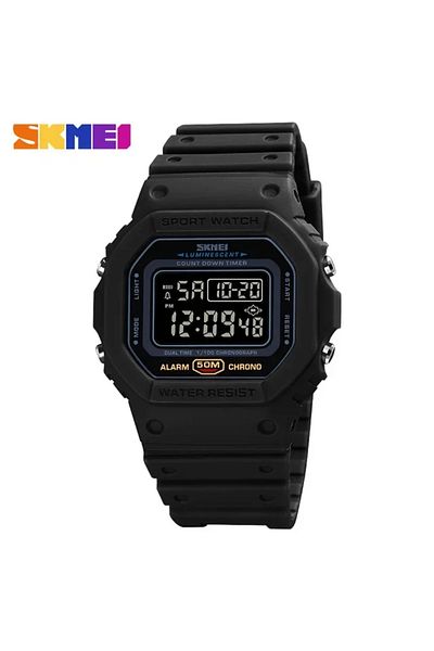 Skmei Black Black 1628 Luxury Digital Watch for Men Sports Waterproof Electronic Mens Wristwatches M