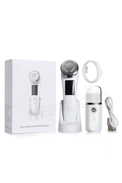 Choice white add gift Facial Massager EMS Microcurrent LED Light Therapy Skin Rejuvenation Device Face Lift