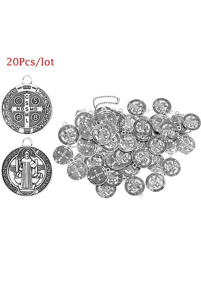Choice 20Pcs Saint Benedict Medallion Charms Jesus Cross Catholic San Benito Pendants For Handmade DIY Reli
