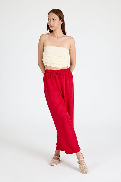 Rays Red Waist Elastic Cotton Knitted Trousers 8045A