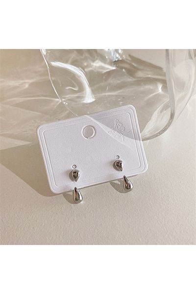 Choice silver color Minimalist Style Water Drop Earring Women Fashion Temperament Compact Glossy Ear Stud P