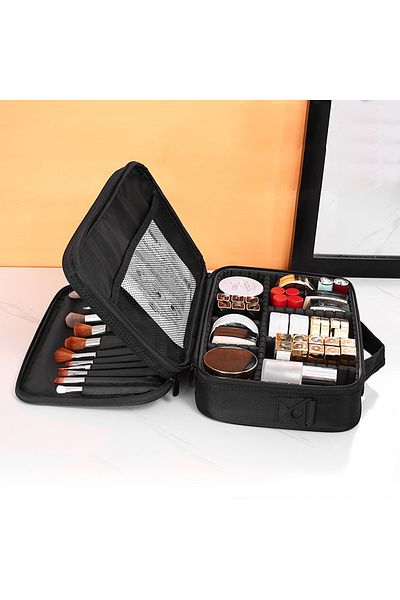 Choice S Three-layer Cosmetic Case Large Waterproof Oxford Cloth Manicure Makeup Toolbox,Travel Underwear .