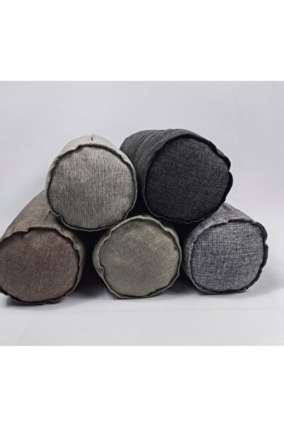 HHKARTS Linen Fabric Cylinder Pillow Zippered Bolster Yoga Pillow Case Anthracite 20X50