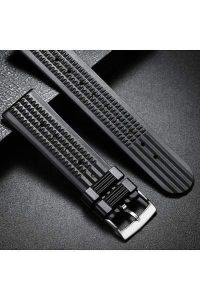 Choice 20mm L 20mm black Soft Rubber Waffle Strap Bracelets Universal Mens Diver Rubber Waterproof Sports W