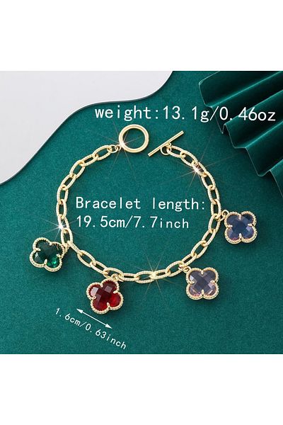 Choice Sl01c387 K-Style of Simple and Personalized Clover Four-Leaf Clover Bracelet Niche Design Fashionabl