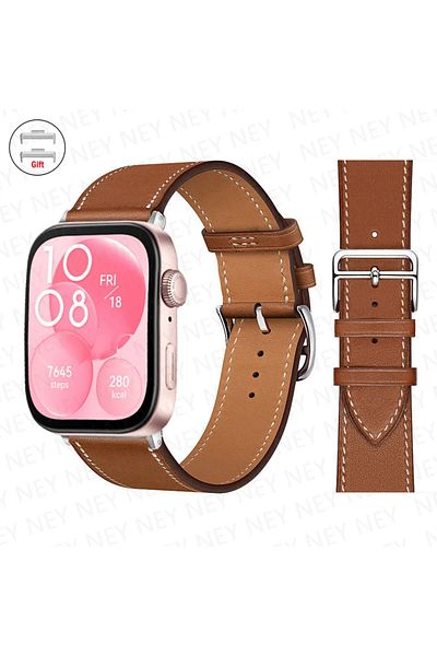 Choice For huawei fit 3 Brown 01 Leather Strap For Huawei Watch Fit 3 Smart Watch Replacement Wristband Spo