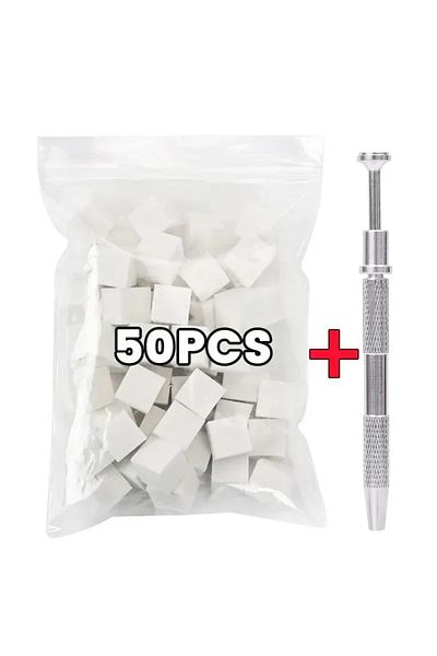 Choice 50 Set Mini Square Nail Art Sponge with 4 Claws Nail Sponge Metal Grabber Set Multipurpose Blush Gra