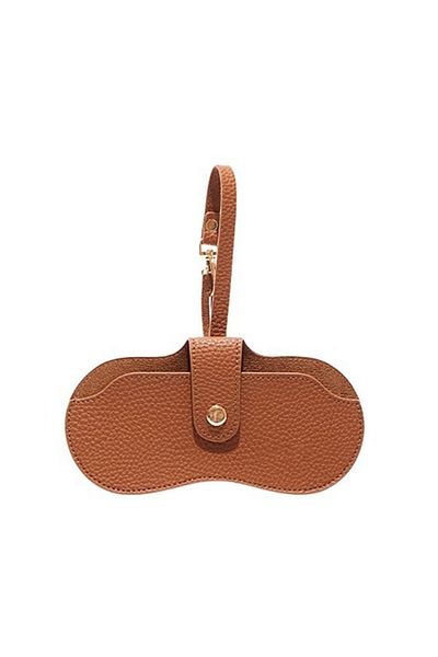 Choice brown Magnetic Glasses Case - Slim Leather Sunglasses Pouch Holder - Portable Travel Eyewear Organiz