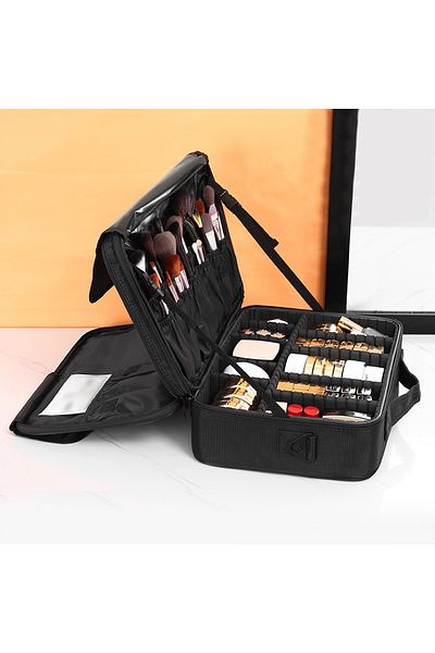 Choice M Three-layer Cosmetic Case Large Waterproof Oxford Cloth Manicure Makeup Toolbox,Travel Underwear .