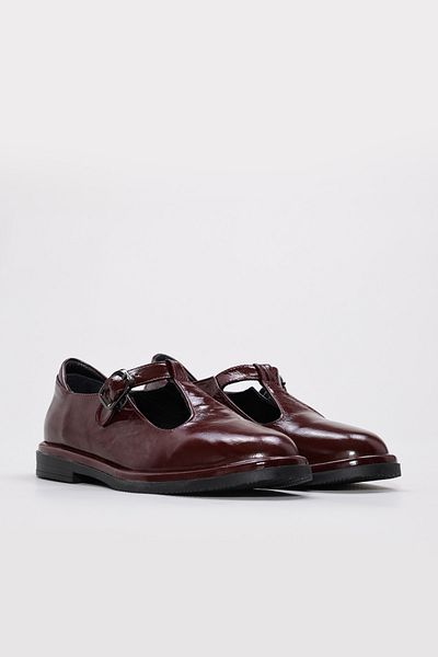 Ayakkabıhane Inside and Outside Genuine Patent Leather Burgundy Women's Casual Daily Shoes Ah0824626140307