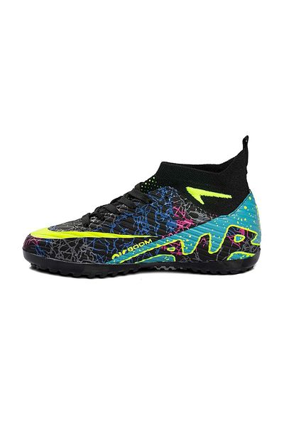LALİGA Lace-Up Unisex Astroturf Football Shoes Black Turquoise