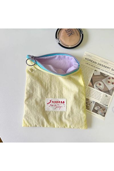 Choice Yellow Cute Women Mini Zipper Makeup Bag Korean Macarone Lipstick Cosmetic Storage Pouch Wholesale M