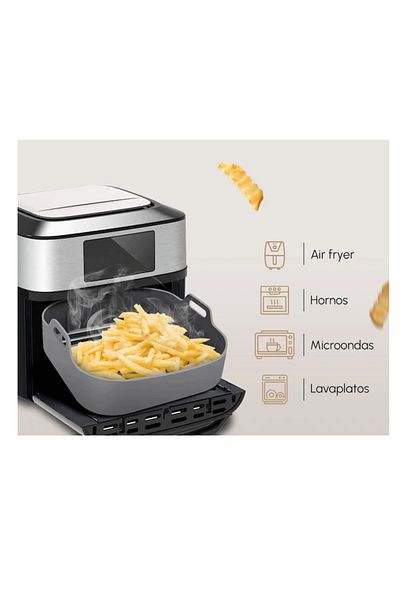OEM Set of 4 air fryer accessories, silicone basket, 2 gloves and silicone brush, 20.5 x 20.5cm
