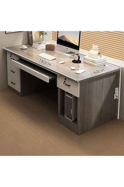 Türkiye Computer and Multifunction Table Home Office Workstation 140 CM with 3 Drawers