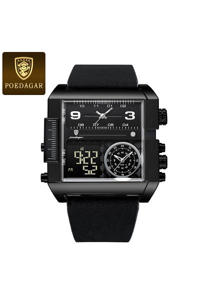 Choice 997 Black Black POEDAGAR Luxury Sports Man Watch Waterproof Luminous Date Week Men Watch Digital Mul