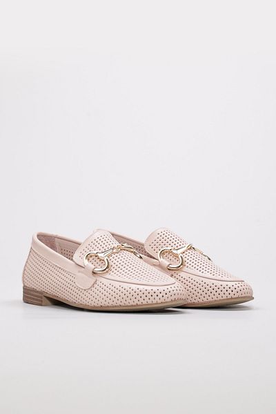 Ayakkabıhane Genuine Leather Inside and Outside Powder Buckle Women's Ballerina Shoes Ah0865726160002116