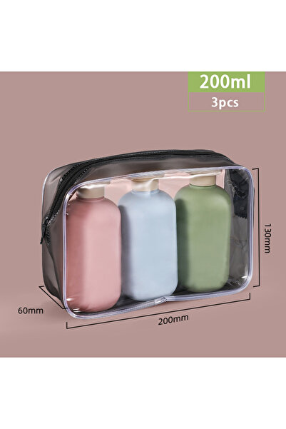 Choice1 بلاستيك 200 مل 3 قطع 100 مل/200 مل زجاجات بلاستيكية للسفر شامبو أزرق شفاف لوشن شامبو جل استحمام F