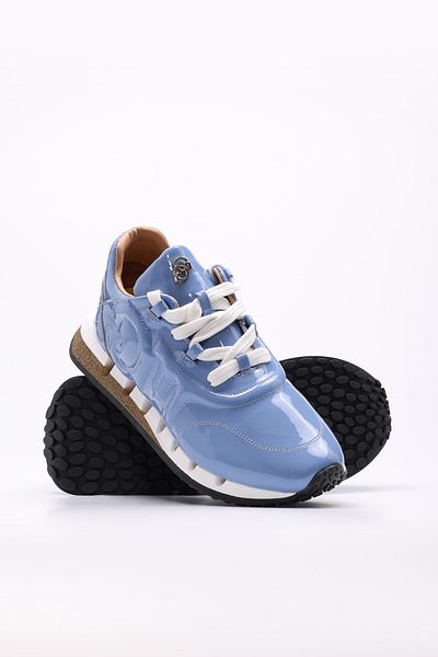 Ayakkabıhane Inside and Outside Genuine Patent Leather Blue Women's Sports Shoes Ah08167261400568