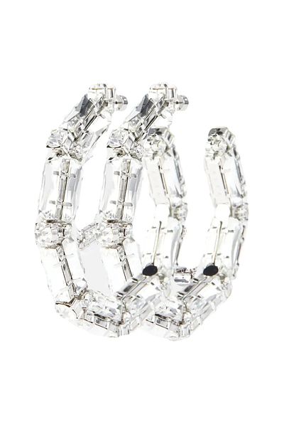 Choice Silver Shine Circle Large Crystal Hoop Earrings for Women 2023 Trending Oversize Statement Rhineston