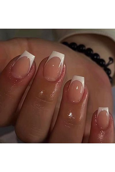 Choice QH-W822 24 PCs Short French Minimalist Nails with 1 Jelly and 1 Nail File